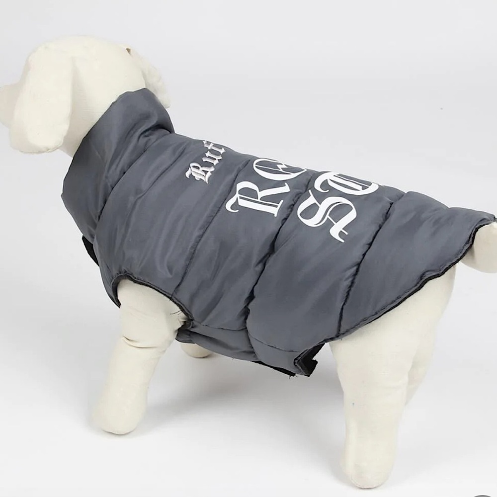 "ROCK STAR" dark blue dog jacket